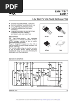 LM117/217 LM317: 1.2V To 37V Voltage Regulator