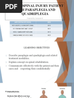 Care of Spinal Injury Patient With Paraplegia and Quadriplegia