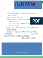 JA - ClementeP - A1 - U1 - Medidas de Tendencia Central y de Dispersión