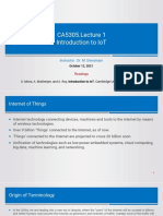 Ca5305.Lecture 1 Introduction To Iot: Instructor: Dr. M. Deivamani