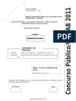 Administrador UFC UNILAB 2011 PROVA