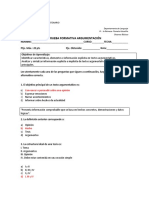 Evaluación Formativa Argumentación