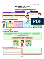 "Descomponemos en Grupo de 10 y 100": Día 4 Jueves 9 de Junio