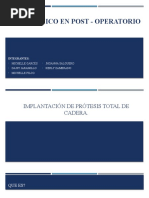 Caso Clínico en Post - Operatorio: Michelle Garcés Daisy Jaramillo Michelle Pilco Jhoanna Salguero Kerly Zambrano