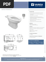 Código: Sv22Xa21: TAZA PENTAFLUX 2.0, Descarga 4.8 LPF Acabado Blanco. Uso: Baño