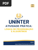 Caderno de Exercicios Da Atividade Pratica de Logica de Programacao e Algoritmos - B