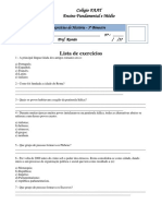 Lista de Exercícios: Colégio FAAT Ensino Fundamental e Médio