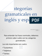 Categorías Gramaticales en Inglés y Español: Profesora María Paz Merlo / IES 9008 1