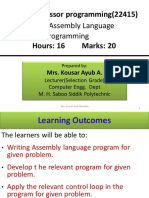 Microprocessor Programming (22415) Unit 4: Assembly Language Hours: 16 Marks: 20