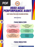 2022 ADAC Performance Audit: Audit Indicators and Awarding Criteria