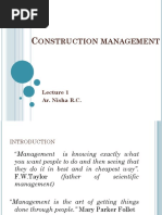 Onstruction Management: Ar. Nisha R.C