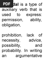 A Modal Is A Type of Auxiliary Verb That Is Used To Express