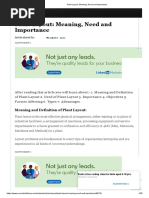 Plant Layout - Meaning, Need and Importance