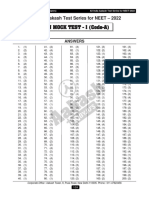 All India Aakash Test Series For NEET - 2022 Open Mock Test - 1 (Code-A)