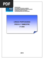 Língua Portuguesa Prova 1º Bimestre 3º ANO