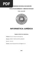 Informática Jurídica: Universidad Nacional de Asunción Facultad de Derecho Y Ciencias Sociales