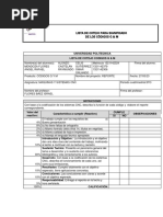 Lista de Cotejo para Significado de Los Códigos G & M: Instrucciones