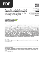 The Social-Ecological Model of Cyberbullying: Digital Media As A Predominant Ecology in The Everyday Lives of Youth