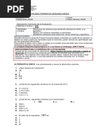 Prueba Formativa Matemática 2° Medio