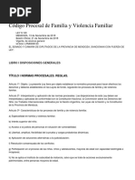 Código Procesal de Familia y Violencia Familiar: Libro I Disposiciones Generales