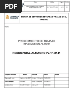 Cih-P-Sgsst-Ta-006 - Procedimiento de Trabajo, Trabajo en Altura