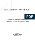 Documentation Report On School's Direction Setting