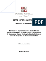 TDR Servicio de Implementación de Cableado Estructurado Sedes de La CSJLE