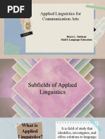 Subfields of Applied Linguistics