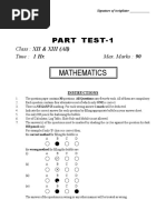 Maths - Part Test-1 Xii& Xiii