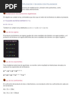 Operaciones de Multiplicacion y Division Con Polinomios