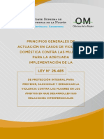 Principios Generales de Actuación en Casos de Violencia Doméstica Contra Las Mujeres para La Adecuada Implementación de La