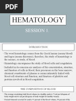 Hematology: Session 1