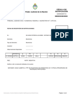 Poder Judicial de La Nación Cédula de Notificación