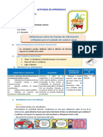 D3 A3 SESION PS. Deliberamos Sobre Las Fuentes de Información Utilizadas para El Cuidado de Nuestra Salud.