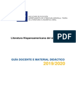 Literatura Hispanoamericana Del Siglo XX: Guía Docente E Material Didáctico