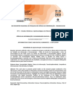 Xix Encontro Nacional de Pesquisa em Ciência Da Informação - Enancib 2018