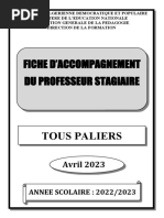 Fiche D'Accompagnement Du Professeur Stagiaire: Tous Paliers Confondus