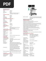 Sistema de Anestesia: Especificaciones Físicas