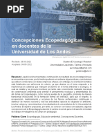 Ecopedagogical Conceptions in Teachers of The University of Los Andes