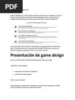 Presentación de Game Design: Proyecto: The Day of The Danza Proyecto de La Carrera