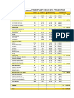 Presupuesto de Obra Primer Piso