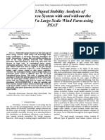 Small Signal Stability Analysis of A Two Area System With and Without The Integration of A Large Scale Wind Farm Using PSAT