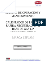 Manual de Operación Y Mantenimiento Calentador de Paso de Rapida Recuperacion A Base de Gas L.P