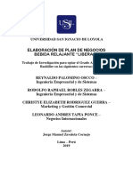 Elaboración de Plan de Negocios Bebida Relajante "Libera-T": Universidad San Ignacio de Loyola