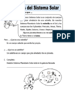 Ficha de Planetas Del Sistema Solar para Segundo de Primaria