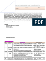 Planificación de Experiencias para para El Periodo de Adaptacion y Evaluación Diagnóstica