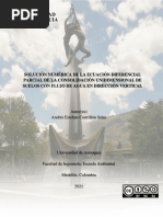 Solución Numérica de La Ecuación Diferencial Parcial de La Consolidación Unidimensional de Suelos Con Flujo de Agua en Dirección Vertical