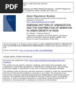 Asian Population Studies: To Cite This Article: R. B. Bhagat & Soumya Mohanty (2009) : EMERGING PATTERN OF URBANIZATION