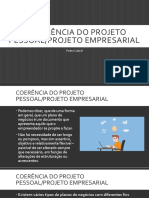 Coerência Do Projeto Pessoalprojeto Empresarial