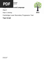 English As A Second Language: Cambridge Lower Secondary Progression Test